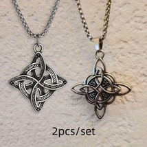 Irish Celtic Trinity Knot Necklace Set  Stainless Steel Amulet - £20.84 GBP