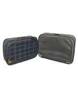Vintage Set of 2 Grasshopper Luggage Suitcases Black &amp; Green-Blue Plaid ... - $72.62 CAD