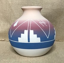 Native American Sioux Art Pottery Southwestern Vase Signed S Thunder AS ... - $24.75