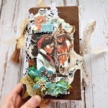 Horse junk journal handmade Races junk book for sale Thick vintage roses stakes - £395.08 GBP