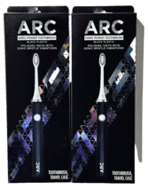 2 Pack ARC Sonic Power Toothbrush Black Plastic Sonic Vibrations - £23.58 GBP