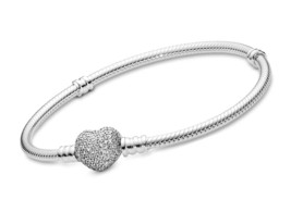 Jewelry Moments Sparkling Heart Clasp Snake Chain - $279.17