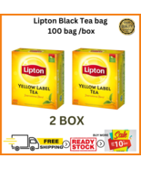 2 BOX (100s X 2 ) LIPTON Yellow Label 100 Tea Bags Black Tea NEW FREE SH... - £26.82 GBP