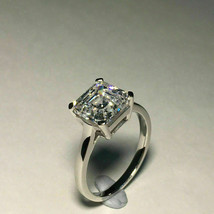 14K Weiß Vergoldet 3Ct Asscher Labor Erstellt Diamant Solitaire Verlobungsring - £62.43 GBP