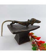 Vintage Brass Dachshund Figurine - Walter Bosse Style - Vienna Bronze Do... - $57.23 CAD