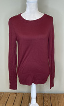 halogen NWOT women’s button sleeve pullover sweater size S maroon i11 - £11.08 GBP