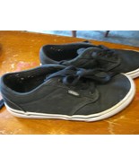 NICE Kids Youth Boys Black Vans White Lace up Shoe sz- 2.5 - $33.14 CAD