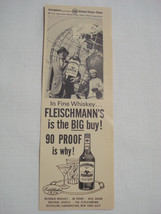 1964 World&#39;s Fair Ad Fleischmann 90 Proof Whiskey Featuring the Unisphere - $9.99