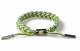 Rastaclat Mountain Dew Green Yellow Stripe Braided Shoelace Bracelet RC001MD2 - £7.97 GBP