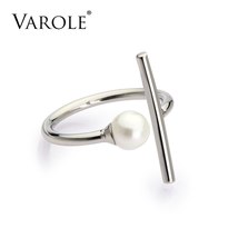 Minimalist Line and Shell Pearl Rings Adjustable Size GolMidi Rings for Women St - £18.16 GBP