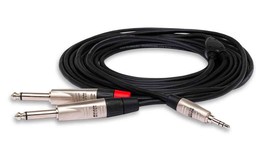 Hosa HMP-003Y REAN 3.5mm TRS to Dual 1/4&quot; TS Pro Stereo Breakout Cable, 3 Feet - £13.51 GBP+