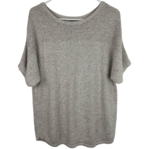 Chicos 2 Chunky Knit Sweater Womens L 12 Short Sleeve Scoop Neck 100% Cotton - £12.94 GBP