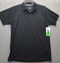 Prince Tennis Polo Shirt Men M Black Golf Performance Short Sleeve Sprea... - $21.44