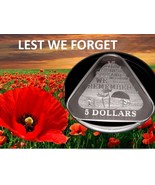 2014 Lest We Forget Triangular Silver Proof Coin Anzac Day - Remembrance... - $177.73 CAD