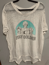 Golden Girls Burnout Tshirt-White/Grey S/S Wash Wear Womens Euc 3XL - £5.52 GBP