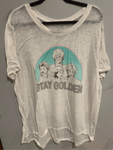 Golden Girls Burnout Tshirt-White/Grey S/S Wash Wear Womens Euc 3XL - £5.28 GBP