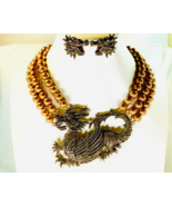 HEIDI DAUS &quot;MYSTICAL DRAGON&quot; NECKLACE AND EARRING SET - £212.85 GBP