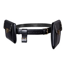 Vintage Belt Leather Waist Pack Women Men Steampunk Double Pouch Waist Bag Water - £53.10 GBP