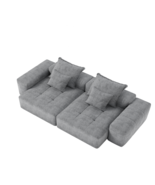 Modern Oversized Grey Chenille Modular Sectional Sofa with Chaise - €712,19 EUR