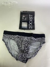 2xist Sexy Sliq Ultra Low Rise Brief Underwear Leopard Snow Print Mens Size M - £24.36 GBP