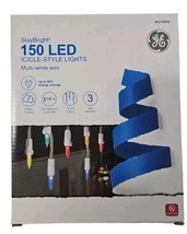 GE StayBright 150 Icicle Light String Holiday Christmas Multi LED On Whi... - £23.44 GBP