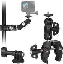 Camera Clamp Mount Multifunctional Kit 360 Dual Ball Head Magic Arm Phot... - $44.33