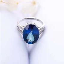 Fashion Gemstone Jewelry 925 Silver Tanzan Blue Topaz Ring Adjustable - £55.76 GBP