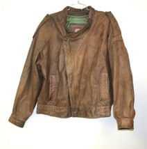 Authentic Leather Adventure Bound Vintage Brown Leather Jacket Bomber L ... - $133.65