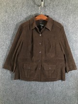 Norton Studio Womens Jacket Size 18W Brown Long Sleeve Front Pockets Button Up - £12.35 GBP