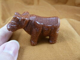 (Y-COW-720) COW dairy farm orange Goldstone gem figurine CARVING I love ... - $24.99