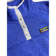 LL Bean Women&#39;s Sweater 1/4 Snap Button Fleece Pullover Size Misses Medium M - $24.72
