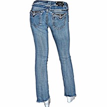 Miss Me Distressed Shredded Destroyed Chain Metal Boot Jeans 27 x 31 JP5002-42 - £35.83 GBP
