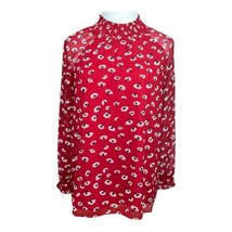 Madewell Mistlight Mock Neck Top in Seattle Floral Size XS Nouveau Red B... - $36.94