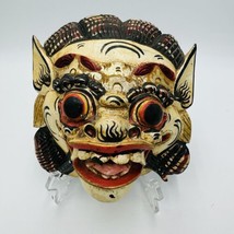 Wooden Black Monkey Mask Balinese Barong Indonesian Hand Carved Folk Art - £75.17 GBP