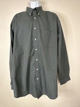 Roundtree &amp; Yorke Classics Men Size 3XT Blk/Wht Check Button Up Shirt Long Sleev - £5.75 GBP