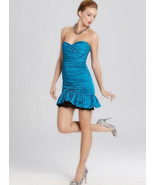 Bcbg Maxazria MIT6Q214 Fleur Strapless Dress SZ 10 Moroccan Blue - £82.22 GBP