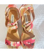 Steve Madden Floral Wedge Sandals Size 7.5 Strappy Espadrille Style - €25,67 EUR
