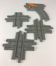 GeoTrax Rail &amp; Road System Replacement Track Pieces Grey Gravel 4pc Lot M21 - £12.33 GBP