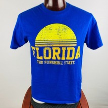 Florida The Sunshine State Mens Unisex Large L Blue Yellow Short Sleeve ... - £12.02 GBP