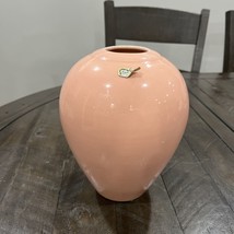 Vintage ROYAL HAEGER 8&quot; Ceramic Pastel Pink Vase, Original Sticker 4327 ... - $24.74