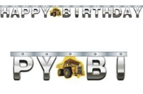 Construction Zone Happy Birthday Jointed Banner 8’ foot Sign tractor - $4.69