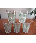 Lot 5x Antique EAPG US Glass Co Glass Bullseye Daisy Newport Green Flash... - $42.70