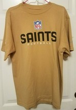  New Orleans Saints Reebok Football Shirt Men&#39;s Sz Medium Short Sleeve Gold - £10.92 GBP