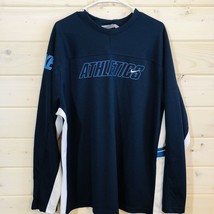 Vintage Nike Gray Tag Athletics Long Sleeve Shirt Blue and White - Mens XXL - £15.18 GBP