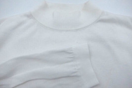  St. Croix Knits Lightweight Cotton Blend White Mock Neck Sweater XL - £36.63 GBP