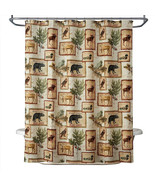 Cabin Pine Bear Creek Wildlife Lodge Forest Fabric Shower Curtain, 72&quot;x ... - $24.64