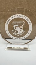 Mission Accomplished Tech Ops Division WFO 1155TH 1959 - 1999 Desk Plaque - $49.45