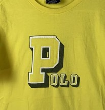 Vintage Polo Sport Ralph Lauren T Shirt Spell Out Yellow Crew Men’s Larg... - $29.99