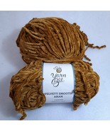 Yarn Bee Velvety Smooth Aran Yarn Caramel 2 skeins #02 gold Polyester ch... - $437.15 MXN