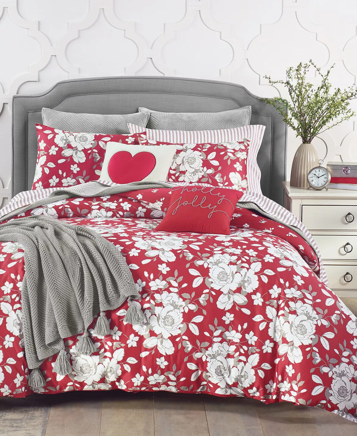 Charter Club Damask Designs Winter Rose Duvet Cover Set, Twin or Full/Queen - $189.99 - $229.99